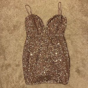 Blush Sequin Dress Medium size 6